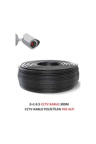 Fury 2+1 0.5mm Polietilen Yer Altı Cctv Kablo Güvenlik Kamera Kablosu 300m