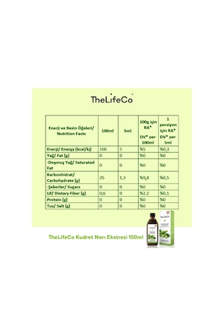 The Lifeco Kudret Narı Ekstraktı 150 ML