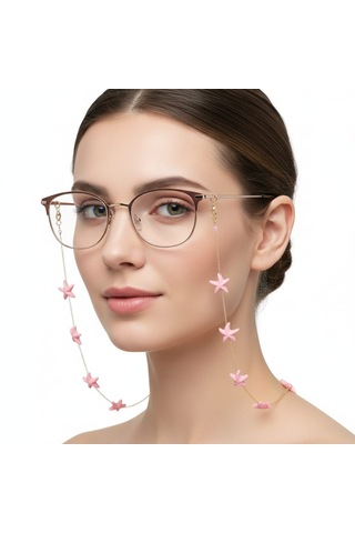 Deniz Yıldızı Figürlü Gözlük Zinciri Pembe