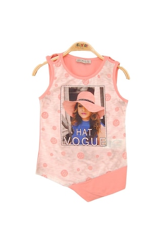 Toontoy Kids Toontoy Kız Çocuk Atlet Hat Vogue Baskılı Somon