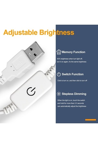 Tongxida 2 Adet 0.5m Led Bitki Lambası, Usb Dokunmatik, Farklı Spektroskopik Aydınlatma, Karartma, Su Geçirmez, Dolgu Işığı Diğer