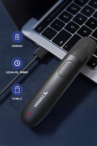 Torima Gt-2220a Siyah Taşınabilir Elektrikli Usb Şarj Edilebilir Burun Kılı Kesme Makinesi 30 Dk