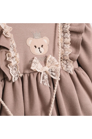 Cumino Kız Bebek Toffee Elbise Cmn-3737 Kahverengi