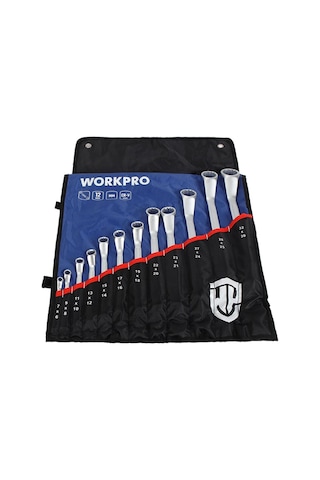 Workpro Wp202510 6-32mm 12 Parça Cr-v Profesyonel İki Ağızlı Yıldız Anahtar Takımı + Bez Taşıma Kılıfı Fr Wp202510