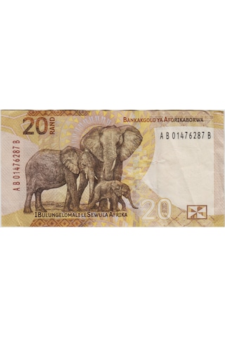 Güney Afrika 20 Rand 2023 Nelson Mandela - Afrika Fili Temalı. Çok Çok Temiz