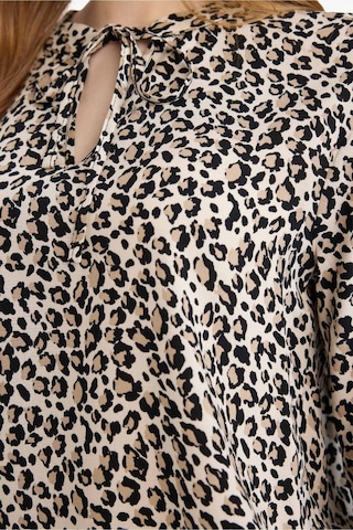 Defacto Regular Fit Bisiklet Yaka Leopar Desenli Uzun Kollu Bluz N1809az26sper103 Ekru-er103