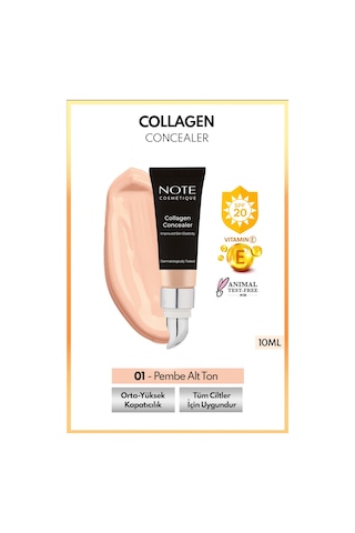 Note Cosmetique Collagen Concealer Spf 20 Kolajen Içerikli Göz Altı Kapatıcısı - 01 Açık