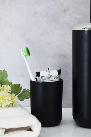 Siyah, Plastik Diş Fırçalık 7,5 10 Cm, Macunluk, Banyo Düzenleyici - Brasil Model Çok Renkli