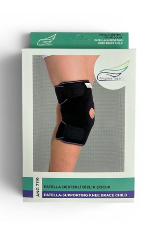 Angeles Yaşam Patella Destekli Dizlik Çocuk Standart Siyah