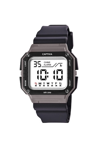 Captiva Digital 3 Atm Suya Dayanıklı Işık+alarm+kronometre+takvimli Çoçuk Kol Saati Cp.yn.26.m2 Beyaz