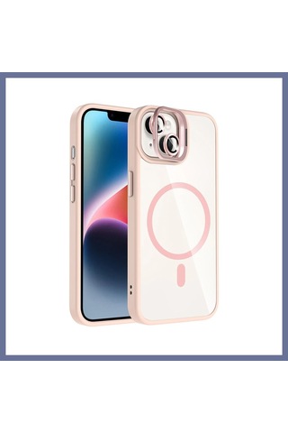Dilaratrendhouse Joko İphone 13 Remim Lensli Magsafe Standlı Kapak - Pembe Dlra
