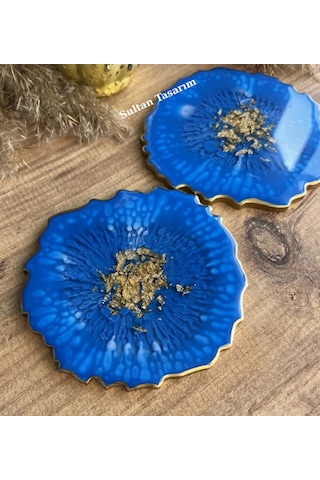 Tekli Epoksi Bardak Altlığı - 117 Mavi