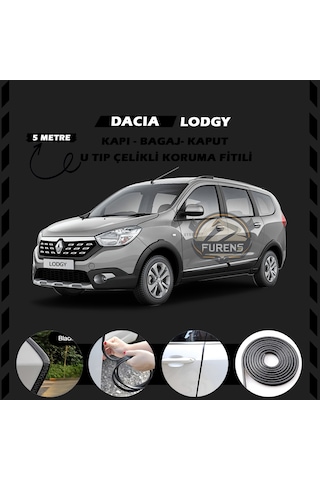Dacia Lodgy Oto Araç Kapı Koruma Fitili 5 Metre Parlak Siyah Renk