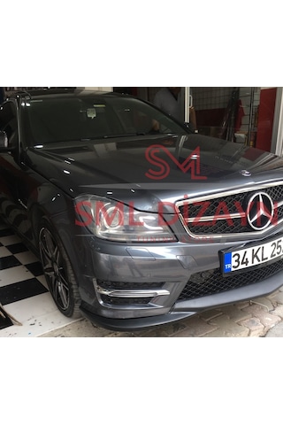 Mercedes W204 C180 Makyajlı Ön Ek Plastik - Tampon Eki - Karlık Lip