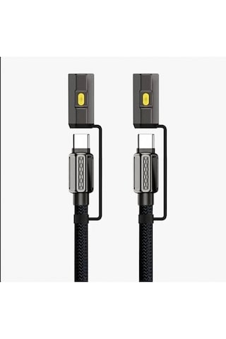Led Fener Ve Alevsiz Çakmak Fonksiyonlu Type-c Şarj Ve Data Kablosu 120 Cm Siyah Çok Renkli