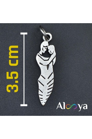 Aşk Sarılan Sevgili - Söz Gümüş Kaplama Kolye Ucu Silver