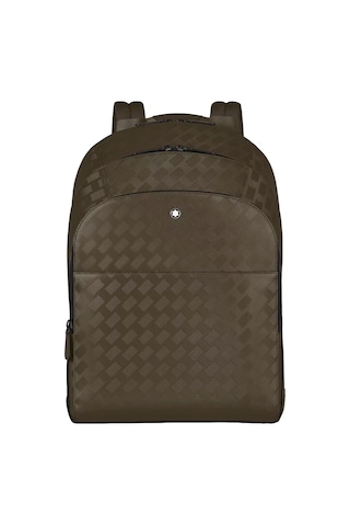 Montblanc Extreme Deri 3 Bölmeli Büyük Sırt Çantası 221592 yeşil