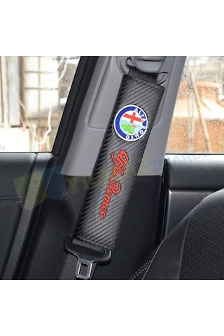 Alfa Romeo Logo Nakış Işleme Emniyet Kemer Pedi 2 Adet Kaliteli