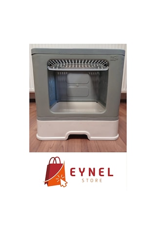 Büyük Boy Kırılmaz Kapalı Çekmeceli Kedi Tuvaleti Kedi Kumu Küreği Hediyeli Pet Bakım 38x38x49
