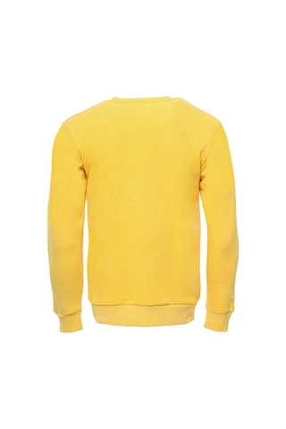 Wessi Sarı Desensiz Bisiklet Yaka Sweatshirt Sarı