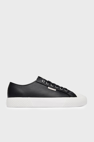 Calvin Klein Deri Logolu Sneaker Ayakkabı Hw0hw03077beh Bayan Ayakkabı Hw0hw03077 Beh Siyah