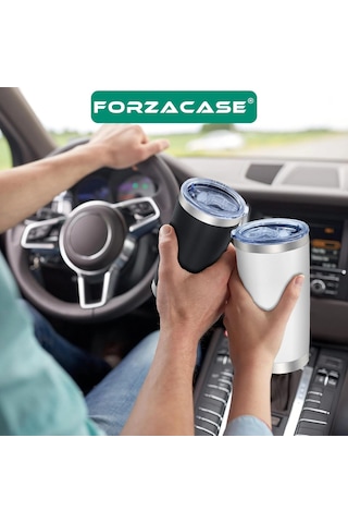 Forzacase Çift Katmanlı Paslanmaz Çelik Pipet Girişli 600ml Sıcak Soğuk Tutan Bardak Termos Mug - Fc1142 Turuncu