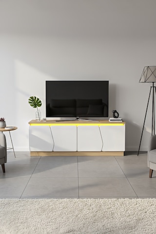 Bohem 150 Cm Tv Ünitesi Ledli Mdf Kapak Beyaz