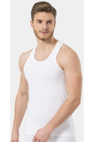 Türen Erkek Halter Yaka Likralı Spor Atlet 171/beyaz 001