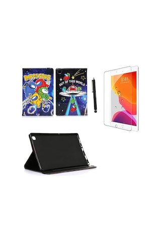 Ipad 10.2" 8.nesil Uyumlu A2270 A2428 A2429 A2430 Kılıf Kabartma Resimli Kılıf+ Koruyucu +kalem Kapaklı Kılıf
