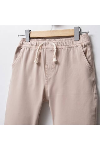 Overdo Kids Erkek Çocuk Paçası Beli Lastikli Jogger Pantolon Krem