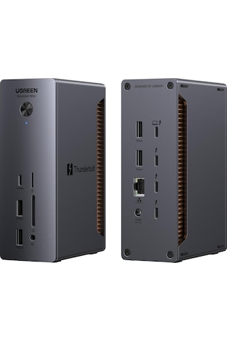 Ugreen Revodok Max 2131 Thunderbolt 5 Bağlantı İstasyonu 120 Gbps, 3 Tbt5 İle Tek 8k 60hz Ve Çift 6k 60hz Maks. , Dizüstü Bilgisayar İçin Bağlantı İstasyonu 140w Şarj, 2,5 Gbps Ethernet, Sd 4.0, 3,5 Mm Aux