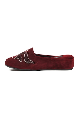Pierre Cardin Bordo Tekstil Hafif Önü Kapalı Kadın Ev Terliği Pc-55370 Z Bordo