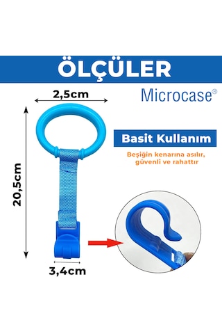 Microcase Çok Amaçlı Bebekler İçin Tutunma Ayağa Kalkma Yürümeye Yardımcı Aparat Askılık 2 Adet Al5357-2ad Kırmızı