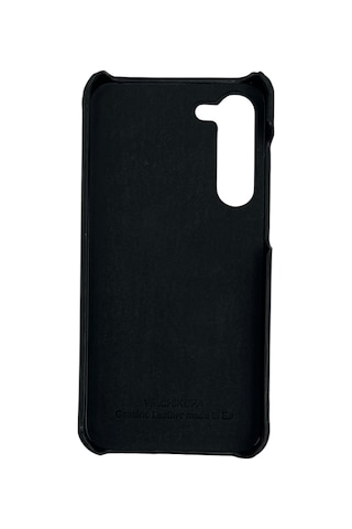 Zawa Samsung Galaxy S23 Plus Uyumlu Suni Deri Kartlık Arka Koruma Kılıf - Siyah -
