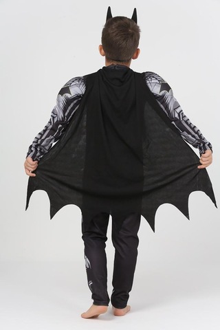 Lolliboomkids Yeni Sezon Sevilen Karakter Yarasa Adam / Batman Süper Kahraman Kaslı Kostüm Siyah