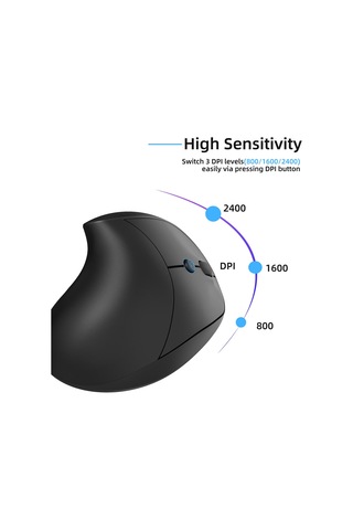 Suntek Oyuncular Için Şarj Edilebilir Ergonomik Fare 2,4 Siyah