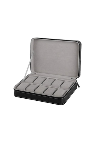 Yue Store Aynalı 10 Bölmeli Saat Saklama Kutusu - Siyah