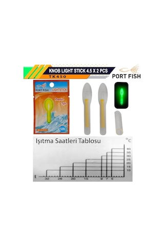 Portfish Ligt Stick Fosfor Topuz Kafa Işıldak Çiftli ( 4.5x3.7 mm