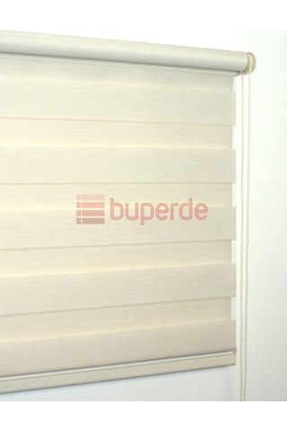 Buperde Ekru (Açık Krem) Eko Bambu Zebra Stor Perde