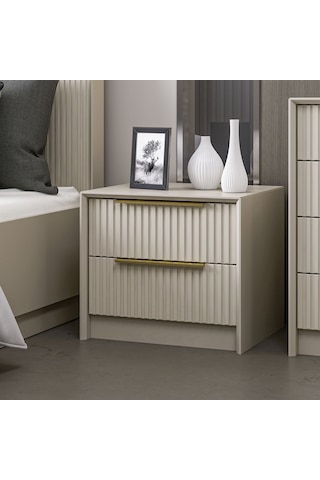 Kale Luxe 2 Çekmeceli Komodin - Kumtaşı
