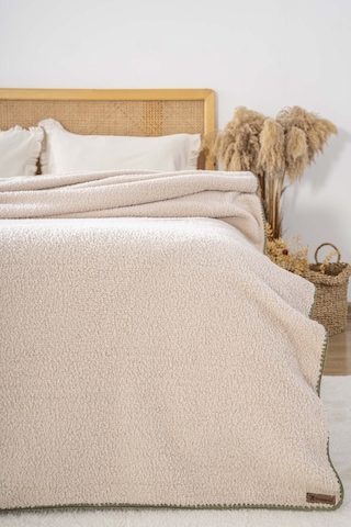 Bej Valencia Sherpa Çift Kişilik Peluş Battaniye Bej