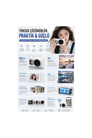 Robeve S150 5k Ultra Hd Dijital Fotoğraf Makinesi