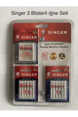 Singer Iğne 3 Blisterli Iğne 10 Standart 5 Jarse Ve 5 Kot İğnesi