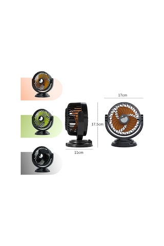 F611 Döndürülebilir Çok Açılı Hava Beslemeli Araba Sessiz Fanı 12v Çakmak