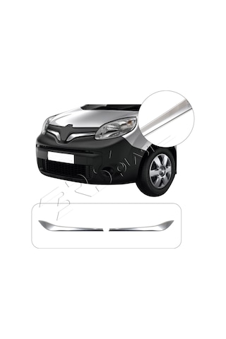 Renault Kangoo Uyumlu 2013-2018 Krom Ön Panjur 2 Parça Paslanmaz Çelik