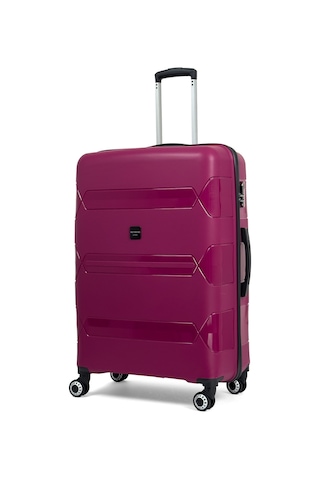 Reymond Luggage Lucas Polipropilen Kırılmaz Valiz, Büyük Boy Bordo