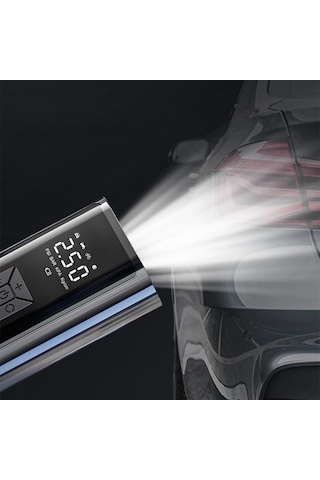 Valkyrie 100w 6000mah Şarjlı Araba Lastik Hava Pompası Led Işıklı Çok Amaçlı Bisiklet Yatak Top Pompası