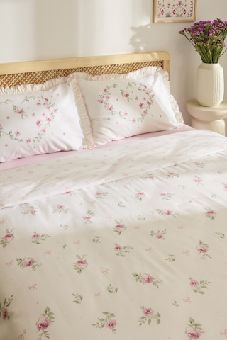 Kaşmir Home Pure Lov %100 Pamuk Çift Kişilik Nevresim Takımı Rose Rose