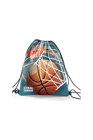 Coral High Kids Nefti Turuncu Basketbol Desenli İpli Büzgülü Sırt Çantası 12653 Turuncu