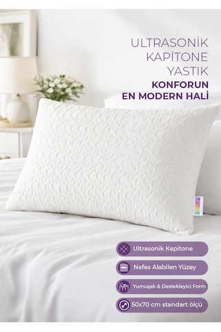Ultrasonik Kapitone Yastık - 800 Gram Beyaz